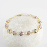 Pink opal Copper Bracelet - Wedding Gift Bracelet - Gemstone Bracelet - Handmade Chain Bracelet - 925 Sterling Silver Bracelet -Gift for Her